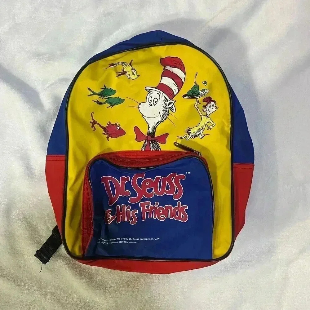 Dr. Seuss and Friends 1997 Primary Color Vintage Mini Backpack